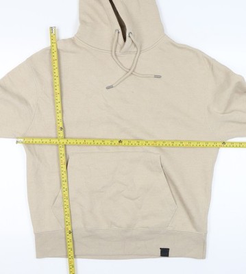 Pull&Bear Men s Beige Pullover Hoodie Size M Fleece Long Sleeve