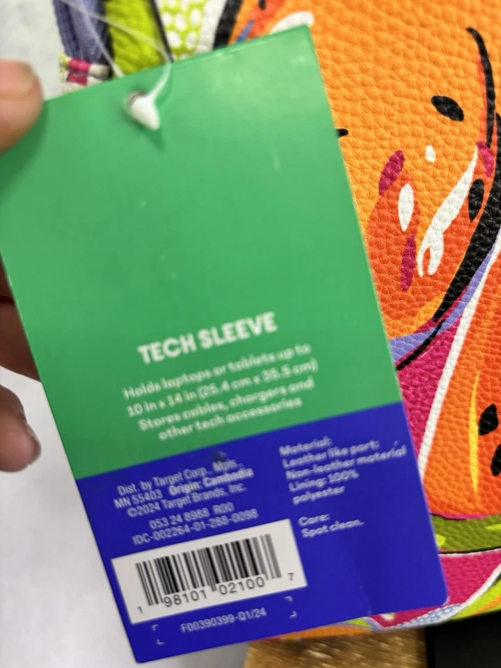 Funda técnica Tabitha Brown Target 15” - Laptop/Tablet/Impresión colorida de frutas - NUEVA Foto 3 de 4