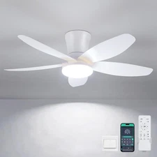 Ceiling Fans with Lights-36 Low Profile Ceiling Fan with Light and Remote/APP...