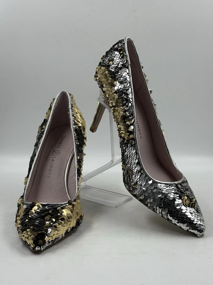 Nuevos zapatos de lentejuelas de aguja Ruthy chinos para lavandería talla 8 M Foto 3 de 4