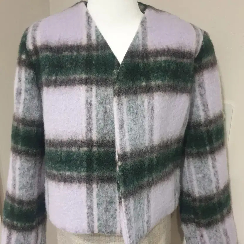 Checked Pattern Short Jacket - Women's Outerwear - image 2