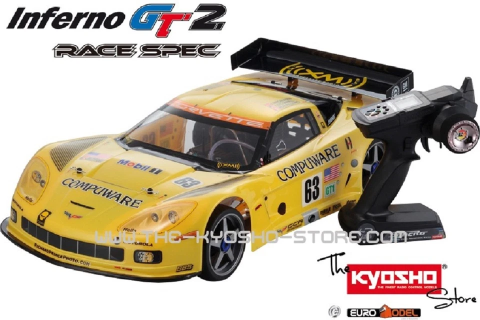 KYOSHO INFERNO GT2 RACE SPEC CORVETTE 1/8 GP 4WD NITRO Readyset RTR - Immagine 3 di 4