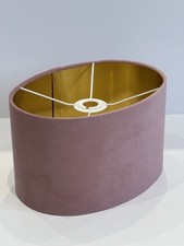 New English Rose Pink Oval Shape Lamp Shade 30cm X 18cm H Gold Lining
