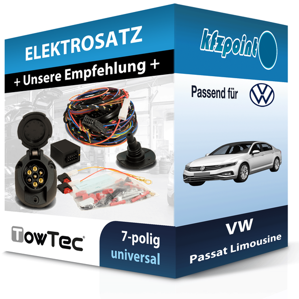 Towtec E-Satz 7Polig Universell Passend FüR Vw Passat Limousine Neu-image