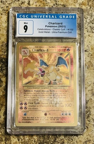 Charizard (Gold Metal) Pokémon Celebrations Ultra Premium Collection CGC 9 Mint