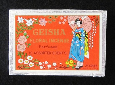 Vintage Box of Geisha Girl Incense with Cones ~ Japan ~ 24 Cones