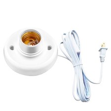 15ft E26/E27 Light Socket Cord with On/Off Switch Hanging Extension