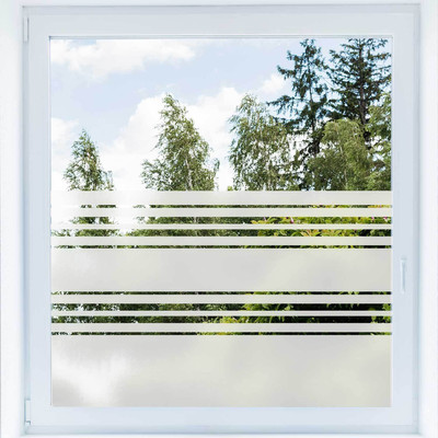 Fensterfolie selbstklebend Streifen Sichtschutz Deko Milchglas Muster S033