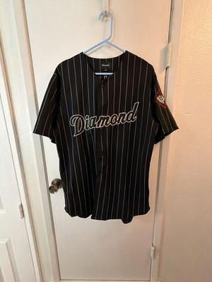 Diamond Supply Co. Black Pinstripe Baseball Jersey with '98' Back Graphic