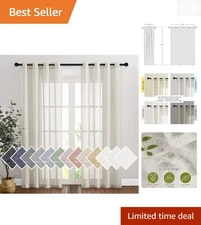 Versatile 2-Piece Linen Curtain Set, 84" H - Grommet Top for Stylish Home Decor