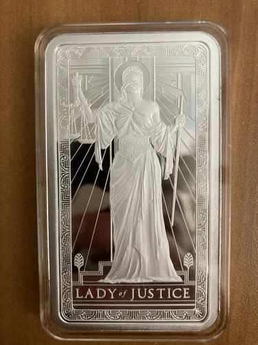 PAMP 10 oz Silver Bar Lady of Justice .999 Fine Silver in Capsule NEXT DAY SHIP