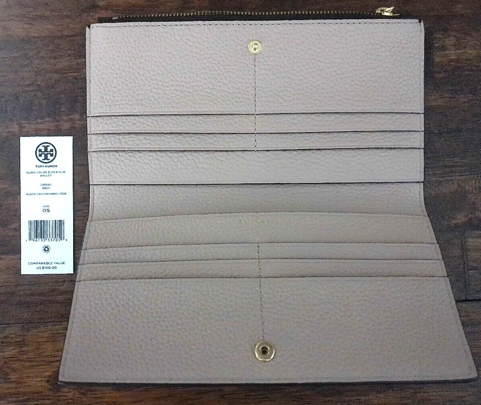 AUTHENTIC BLACK TORY BURCH ENVELOPE WALLET 0822 - Image 3 of 4