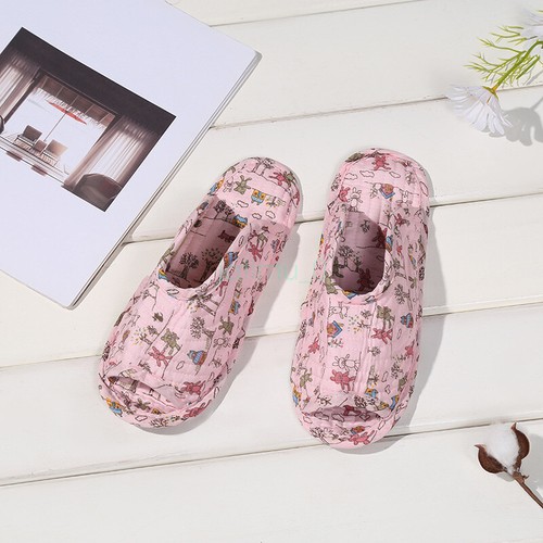 HOT Women Indoor Floor Shoes Floral Printed Cotton Nonslip Home Slippers Slip on - Picture 42 of 47