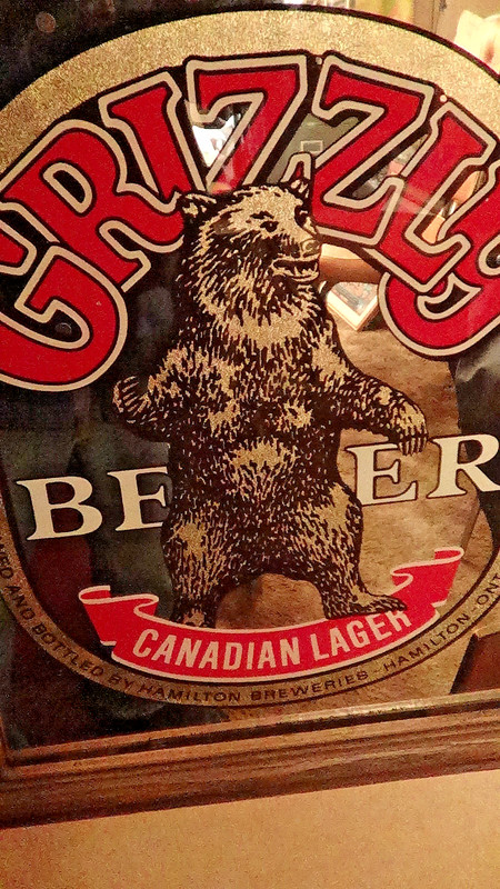 Grizzly  Beer Framed Mirror Sign