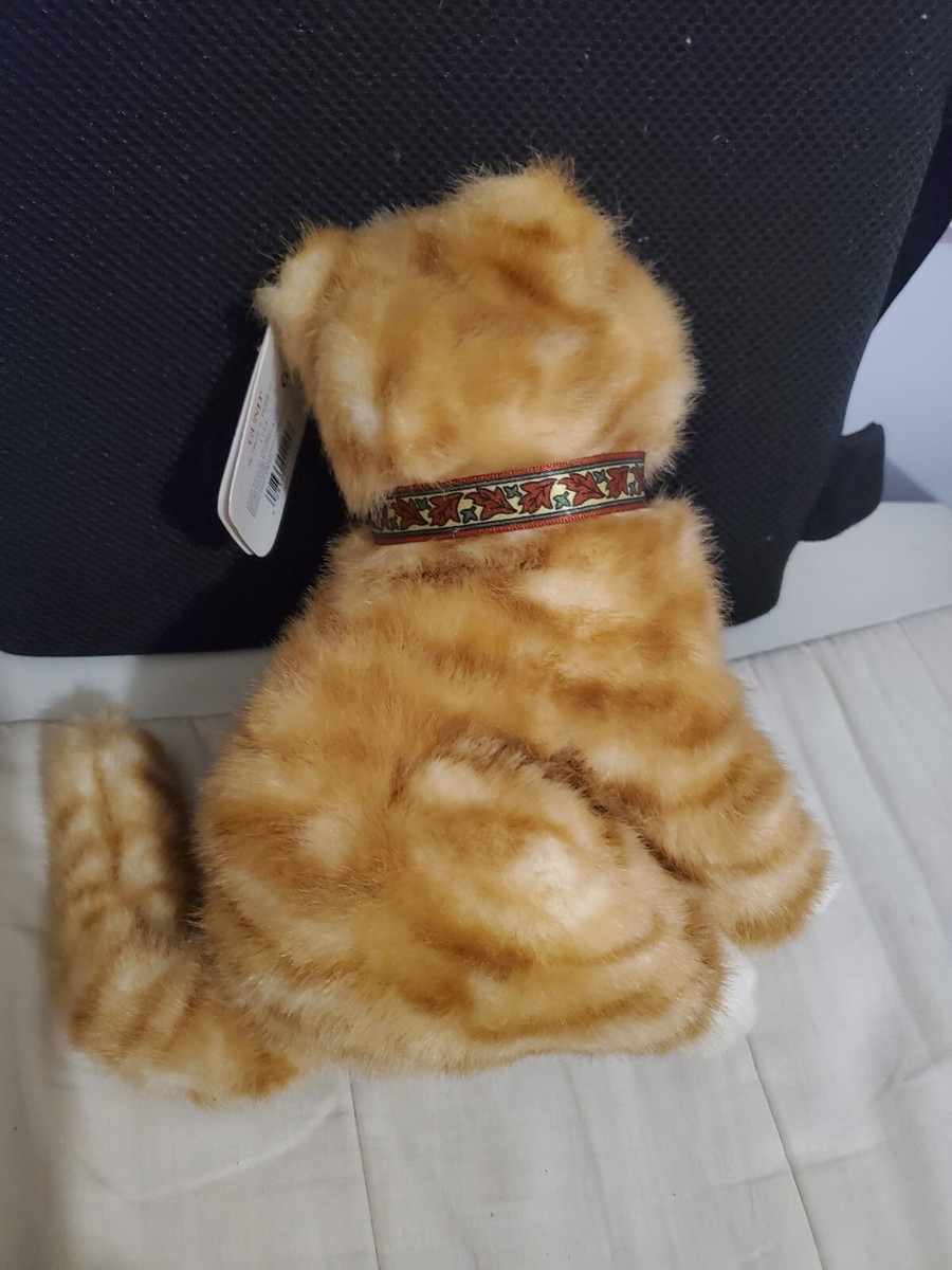 GUND Deluxe Plush Orange Striped Tabby Cat Kitten Sitting 11