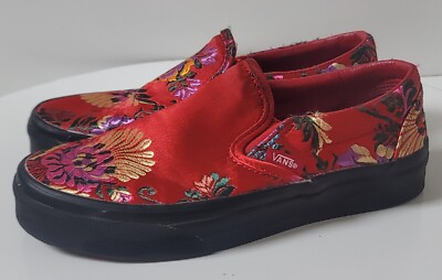 Vans Chinese New Year Festival Satin Red Floral Slip-On  display picture 2
