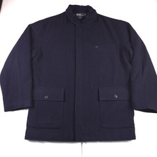 Vintage Polo Ralph Lauren Wool Overcoat Heavy Jacket Mens L Coat Button  Zip