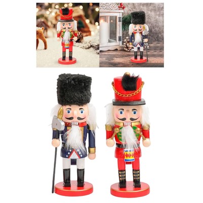 2x Nussknacker Figuren Soldat Holz Handarbeit Puppe festlich Party Deko