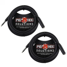 Pig Hog PHX14-10 1/4 TRSF to 1/4 TRSM Headphone Extension Cable, 10 Feet (2-Pack