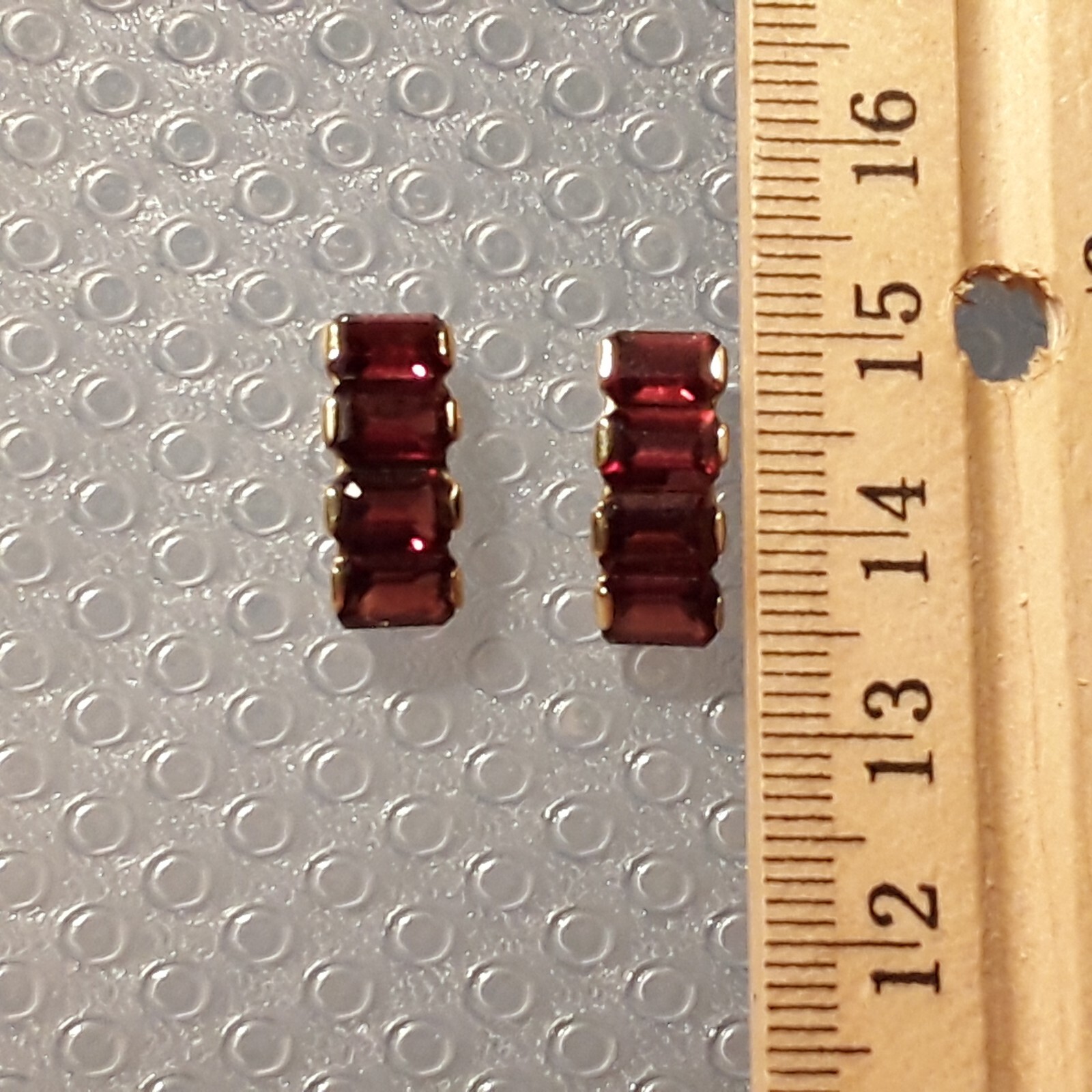 Garnet Stud Earrings - image 2