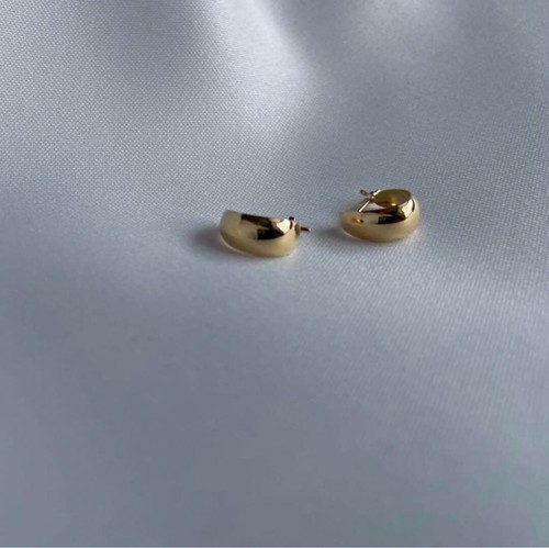 K18YG 18K Yellow Gold Hoop Earrings 5x10mm Tsuki-Kou Made in Japan - Picture 4 of 5