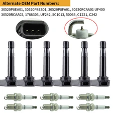 6X Spark Plug Ignition Coil Set UF242 for Honda Odyssey Accord Acura TL CL 3.0L