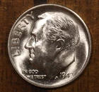 1947 D Roosevelt Dime CH BU LUSTER! 90% Silver US Coin from OBW Roll