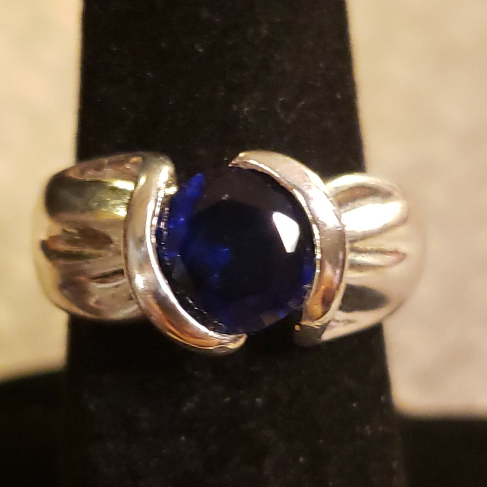 DESIGNER Sterling Silver Simulated Tanzanite Soli… - image 2