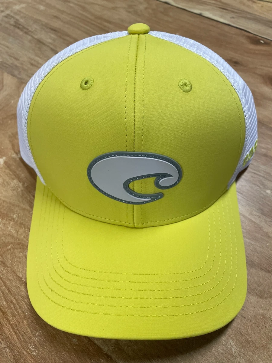 BRAND NEW COSTA DEL MAR CORE PERFORMANCE MESH ADJUSTABLE CAP HAT YELLOW