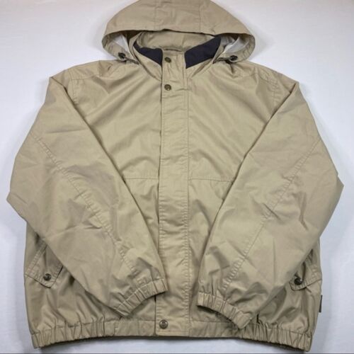 Pacific Trail Windbreker Jacket Men's 2XL Khaki Packable Hood Vented Outdoors - Picture 1 of 12