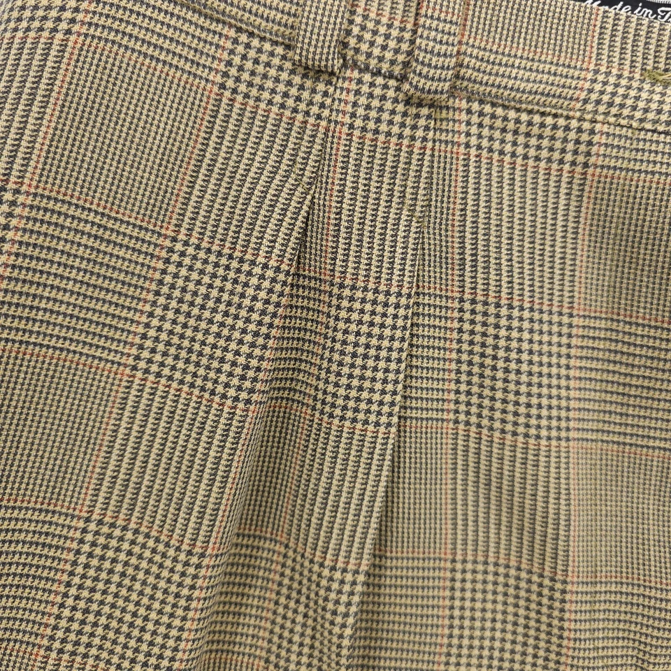 Pantalones SAHZA Saks Fifth Avenue Mezcla Lana Pata de Gallo Cuadros Plisados Usados en Excelente Condición Talla 16 Foto 3 de 4