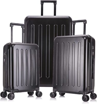 Trolley Kofferset Reisekoffer Schwarz Hartschalenkoffer 4 Lenkrollen und TSA