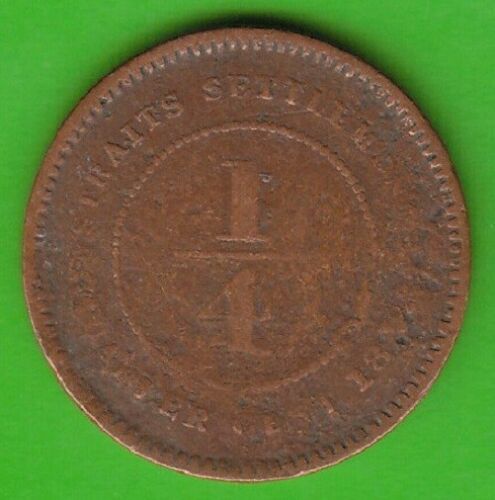 Coin Cent Straits Settlements 1/4 Cent 1872 H Heaton Victoria nswleipzig - Picture 1 of 2