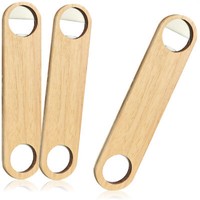 3X FlaschenöFfner Aus Rostfreiem Edelstahl Mit Naturholzgriff - Kapselheber