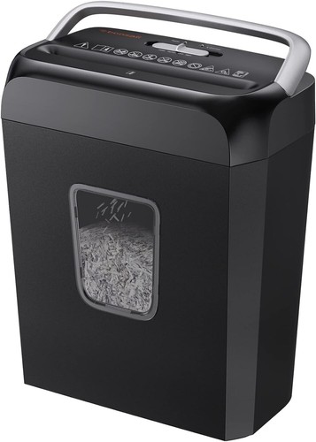 Paper Shredder for Home Use, 6 Sheet Crosscut Paper Credit Cards, Staples, an..