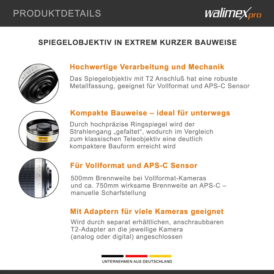 Walimex pro 500/6.3 DSLR specchio T2 - Imagen 4 de 4