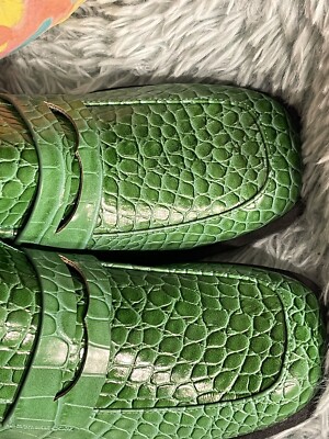 Beautiful COCONUTS by MATISSE Green Croc Embossed Pace Heeled