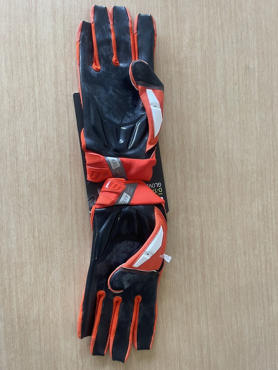 Men's Nike Football D-Tack 6.0 Gloves Orange NFL Lineman