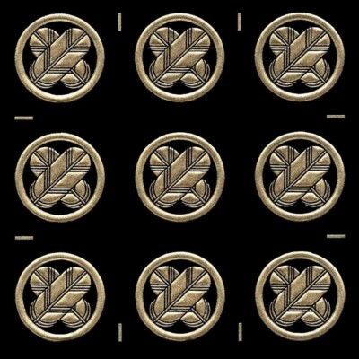 SAMURAI Crest Makie Sticker Maruni Chigaitakanoha 1.5cm 9 pieces Gold Japan