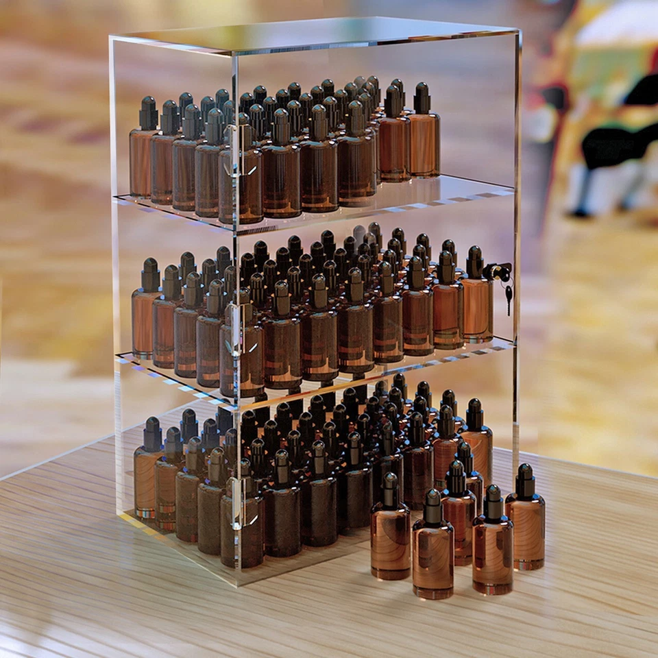 Azar Acrylic Lockbox Countertop Display Case w/ 3 Shelves 12.375" Wide - Image 4 of 4