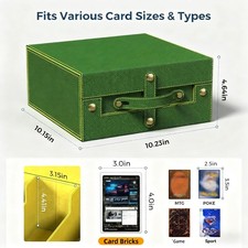 3-Slot Portable PU Faux Leather Case With Deck Box 6 Dividers For Trading Cards