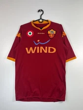 Kappa As Roma 2007 2008 Home Jersey Wind Sponsor Red Shirt Mens L