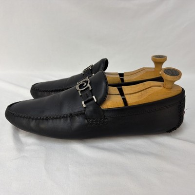 FRANCO CUADRA BLACK LEATHER CALFSKIN V12 MOCCASIN LOAFERS 