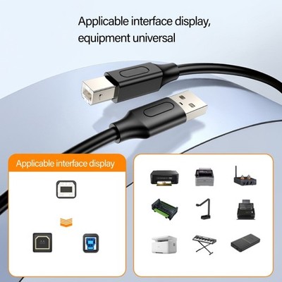 USB Printer Cable USB 2.0 to Type B Printer Cable to Computer High Speeding USB
