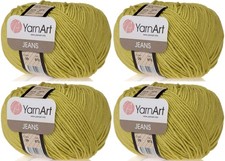 Yarnart Jeans Yarn Lot Of 4 Skeins 200G 696Yds Cotton Acrylic Sport Yarn