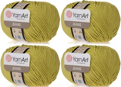 Yarnart Jeans Yarn Lot Of 4 Skeins 200G 696Yds Cotton Acrylic Sport Yarn