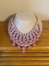Zad Pink Beaded Necklace A Statement Piece