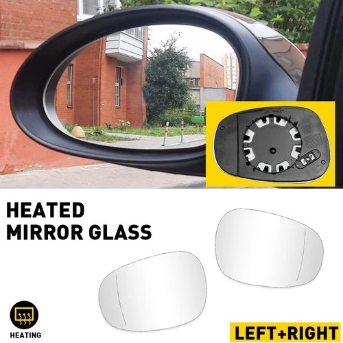 Pair Right Left Side Mirror Heated Glass For BMW E81 E91 E90 E92 325i 328i Plate