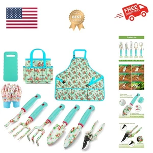 Garden Tools Set, 10 PCS Heavy Duty Gardening Tools Includes Hand Trowel Rake...