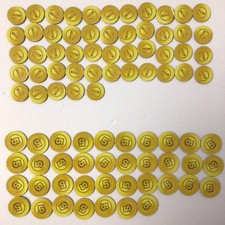 Monopoly Gamer Mario Kart Coin Lot of Replacement Pieces 45 “1” and 37 “5” Coins